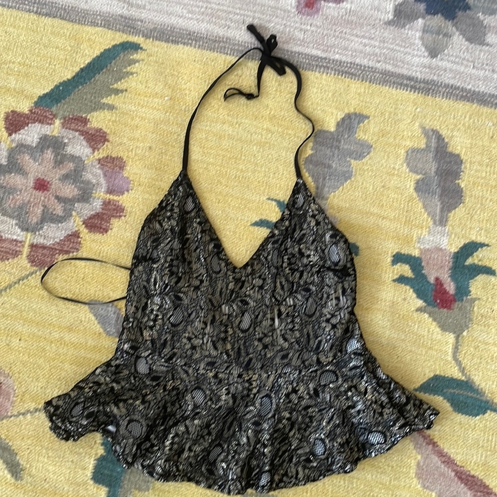 Halter peplum top